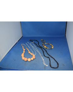 Necklaces [5] Bead & Jet Examples 1920's Era 