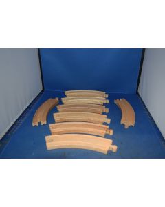 Brio Curved Wooden Track Full Circle Of 8 Pieces