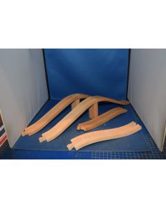 Brio [6] Rise3 & Fall Wooden Track [21.5cms Long] + 2 Pillars 8 Pieces 