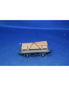 Tri-ang  R17 Modified Bolster Wagon With Wood Load (Pinpoint Wheels Etc.) 