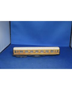 Trix 4/587 LNER Bogie Restaurant Car Matt Teak 4942 [1949] (Incomplete No Box)