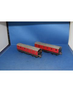 Trix 1/557 Bogie Parcel Vans [2] 7055 Red (No Boxes)