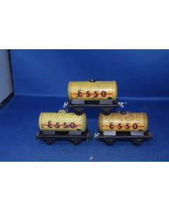 Trix 640 Pre-war Esso tank Wagons [3] (Fair To Good ,No Boxes)