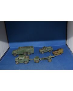 Dinky 697 25 Pounder Field Gun Set + 3 Other Military Vehicles (See Description)