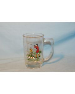 Glass Mug With Victorian Grouse Shoot Scene 