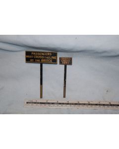 '0' Gauge or '1' Gauge Etched Brass Railway Warning Signs [2] 